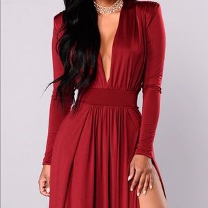 Burgundy Sleeve Dress